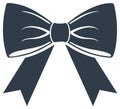Simple Dark Blue Bow Tie Knot Decoration Element Royalty Free Stock Photo