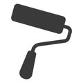 Simple Dark Gray Paint Roller Icon on White Background painting tool Royalty Free Stock Photo