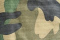 Simple dark green military camouflage pattern, synthetic army camo material background, generic structure, bag, clothing surface Royalty Free Stock Photo