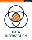 Simple Data Intersection Outline Colorful Vector Icon for UI and UX, Website or Mobile Application.