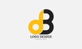 simple db letter logo or corporate business logo design