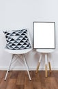 Simple decor objects and art poster mock-up Royalty Free Stock Photo