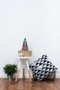 Simple decor objects, minimalist white interior Royalty Free Stock Photo