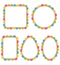 Simple decorative frames set. Colorful borders for Easter design, birthday, greeting cards, fliers.