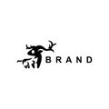 Simple Deer Animal Modern Logo, Logo design vector template on white background, logos for your company, brand Royalty Free Stock Photo