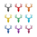 Simple deer icon, color set