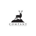 Simple deer logo design inspiration vector template Royalty Free Stock Photo