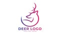 Simple Deer Logo design thick lines, circular Deer logo with gradient