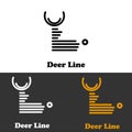 simple deer outline with set of logo icon