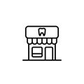 Simple Dental Dentist clinic store building line style icon