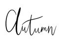 simple design element hand lettering style black letters seasons autumn italic for calendar ballet journal sticker Royalty Free Stock Photo