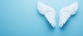 A simple design with grey angel wings against a white backdrop, offering plenty of room for text and creative additions Royalty Free Stock Photo
