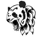 Simple design of head panda on white background