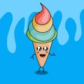 Simple design ice creams character Royalty Free Stock Photo