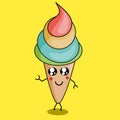 Simple design ice creams character Royalty Free Stock Photo