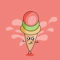 Simple design ice creams character Royalty Free Stock Photo