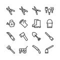 Simple design icon farming tools set