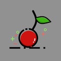 Simple design of icon lychee fruit