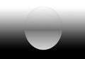 A simple design illustration of a grey ovate ovoid egg-shaped planet on a black and white background.