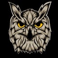 Simple design of illustration head owl