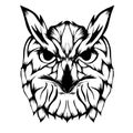 Simple design of illustration head owl