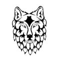Simple design of head wolf on white background