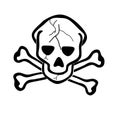 Simple design of illustration skull on white background Royalty Free Stock Photo