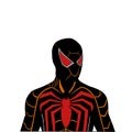 Simple design of illustration spiderman Black patches red and oreng