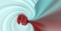 Simple design red large rose on a red abstract background wave lines on light bluish steel trend color 2020