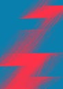 Simple design with red thin lines on cerulean background