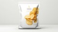 Simple Design Snack Packaging Featuring Crispy Potato Chips in Focus Royalty Free Stock Photo