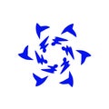 Simple design of spinning blue for decoration or pattern