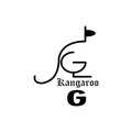 Simple design vector kangaroo logo line