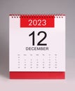Simple desk calendar 2023 - December