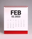 Simple desk calendar 2023 - February