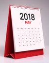 Simple desk calendar 2018 - May Royalty Free Stock Photo