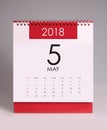 Simple desk calendar 2018 - May Royalty Free Stock Photo