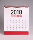 Simple desk calendar 2018 - October Royalty Free Stock Photo