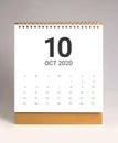 Simple desk calendar 2020 - October Royalty Free Stock Photo