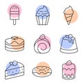 Simple dessert icon vector stock