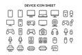 Simple Device Icons Electronic Gadgets and Digital Technology Symbols Consumer Electronics Royalty Free Stock Photo