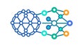 A simple diagram of an artificial neural network vector design Generative AI Royalty Free Stock Photo