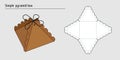 simple diagram of self-assembly template pyramid box. layout for laser cutting cardboard box