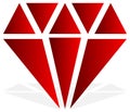 Simple diamond, jewelry sign, symbol. Precious stone, ruby icon, illustration. Expensive jewel, jewel, bijou concepts.