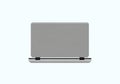 A simple digital illustration of a closed gray laptop viewed from the back. The design is Royalty Free Stock Photo