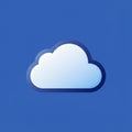 A simple digital illustration of a white cloud icon against a solid blue background. The Royalty Free Stock Photo