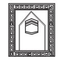 Simple & Direct: Kaaba and Prayer Rug Frame Icon Royalty Free Stock Photo