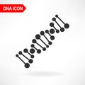 A simple DNA molecule icon on a white background. Royalty Free Stock Photo