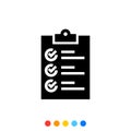Simple Document Checklist Glyph icon, Vector and Illustration
