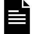 Minimalist document icon with four horizontal lines representing text on a black background Royalty Free Stock Photo
